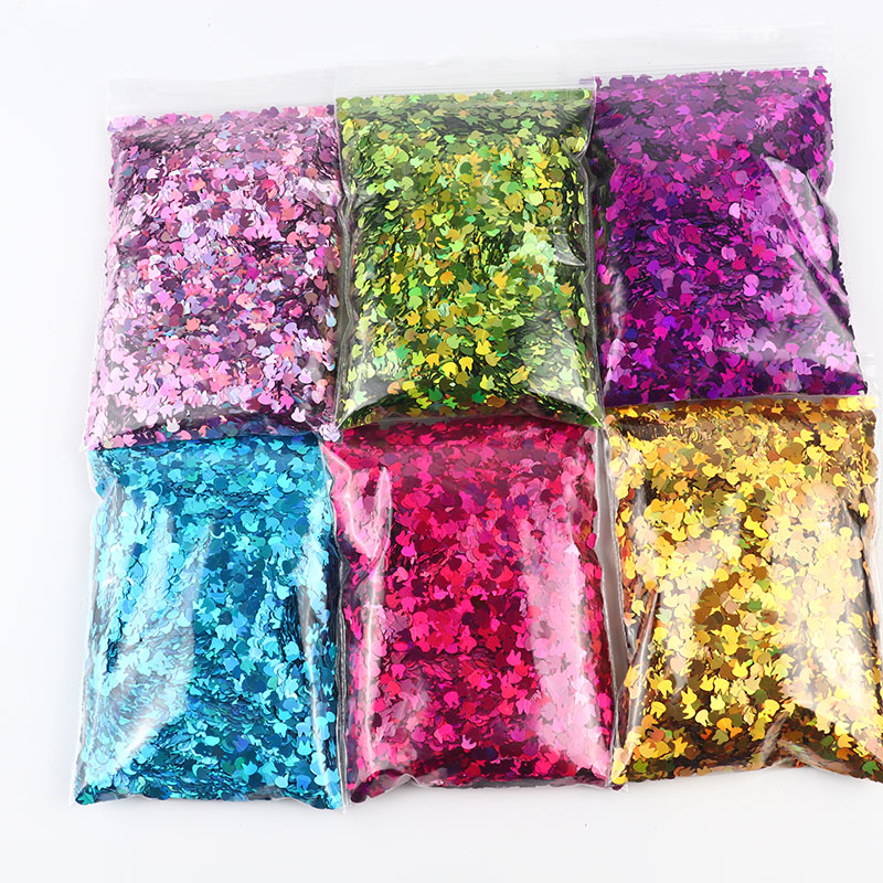 

50g Lovely Head Shape Nail Sequin 3D Holographic Glitter Chameleon Gel Polish Color Sequin Flakes DIY Nails Designer Art
