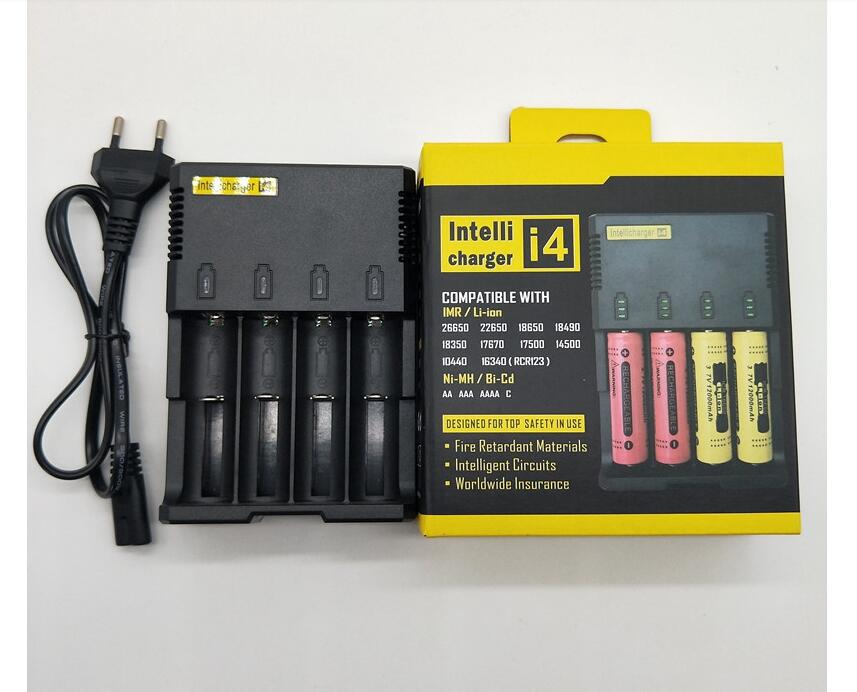 

I4 Battery Charger 4-Slot Fully Compatible Charger for Lithium Battery 18650 26650 16340 14500 Nitecore D4 I4