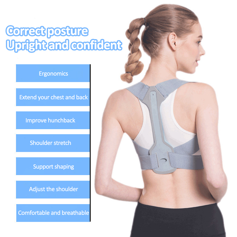 

Adjustable Back Posture Corrector Belt Clavicle Spine Men Women Home Office Outdoor Upper Back Waist Shoulder Posture Correction, Light grey