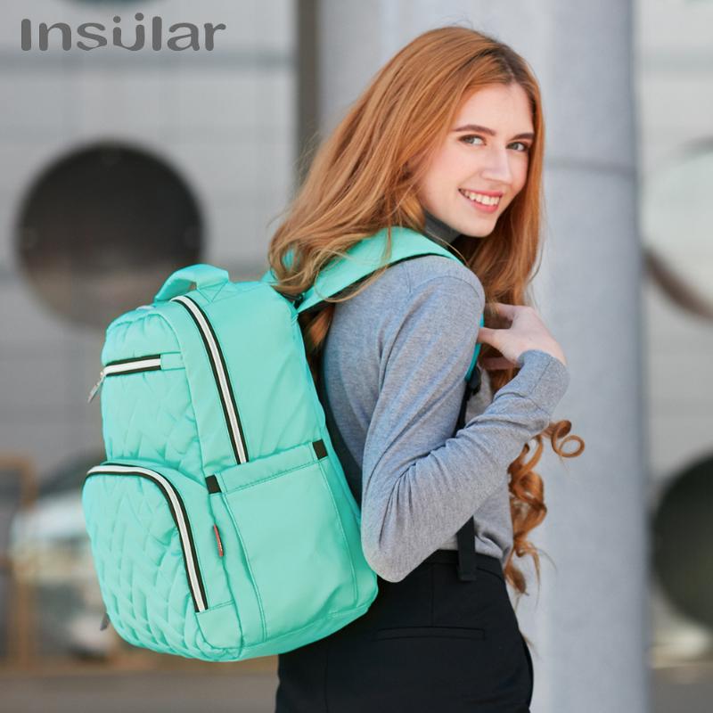 

INSULAR Fashion baby Diaper Bag Backpack Waterproof Maternity Bags Travel Baby Care with Stroller Straps/Wet Bag/Changing Pad, Black