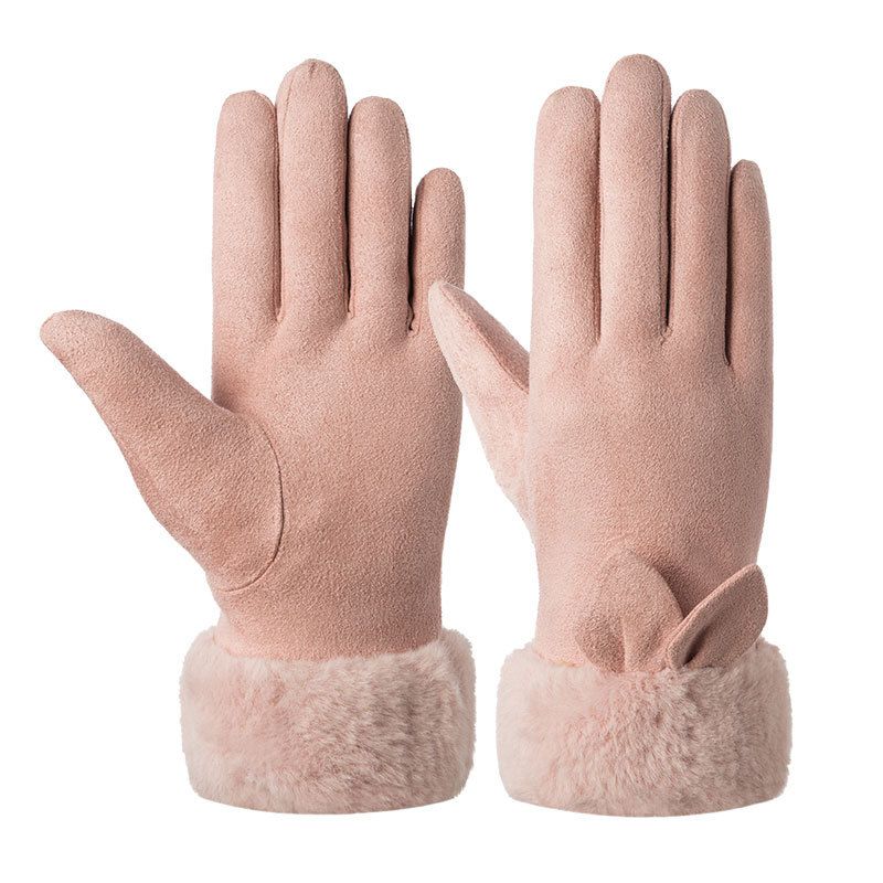 

Winter Gloves Women Female Keep Warm Touch Screen Solid Color Gloves Ladies Elegant Wrist Mittens Outdoor Riding