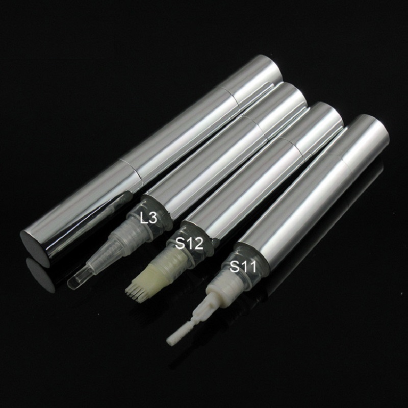 

Top Grade 5 ML Twist Pen Cosmetic Container Empty Silver Aluminum Tube Lipgloss Concealer Refillable Packaging Box