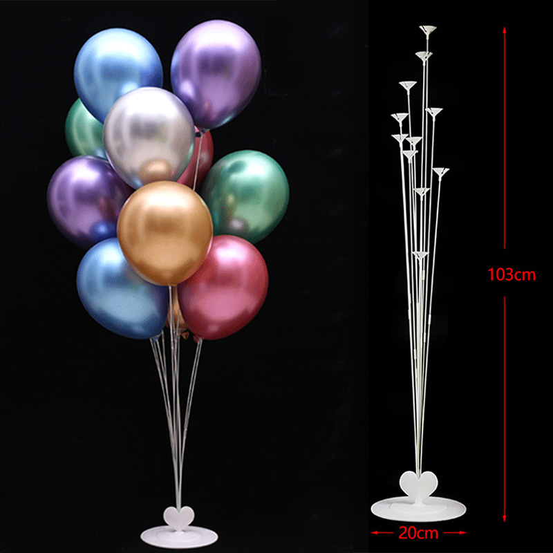 

11Tubes Balloons Stick Metallic Balloon Holder Column Stand 1st Birthday Party Baby Shower Wedding Bachelorette Party Decoration