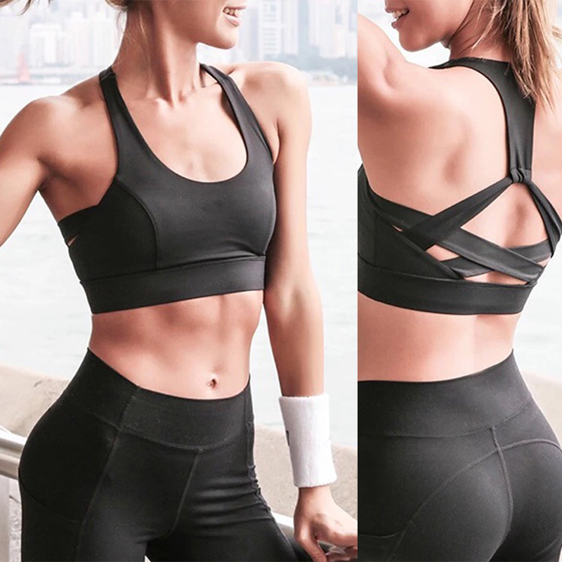 

Amazon Cross Border Cross Joint Sports Brassiere Beauty Back Gym Clothes -resistant Sports Vest Yoga 262008, White