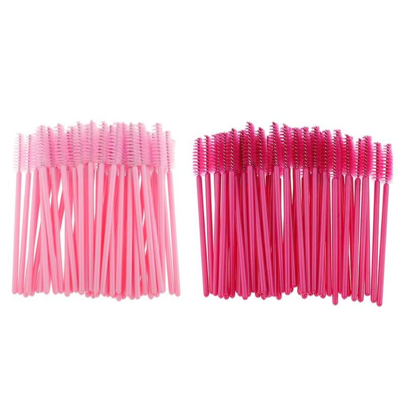 

1000Pcs Disposable Mascara Wands Eyelash Brushes Applicator Makeup Tool Portable Rose Red Pink Handle Eyelashes Extension Tools