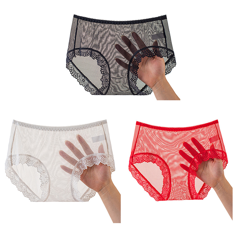 

3PCS Panties Women Sexy Women's Underwear Low-Rise Underpants Transparent Lingerie Lace Panties Wome Tempting Briefs -3XL, Na397-8