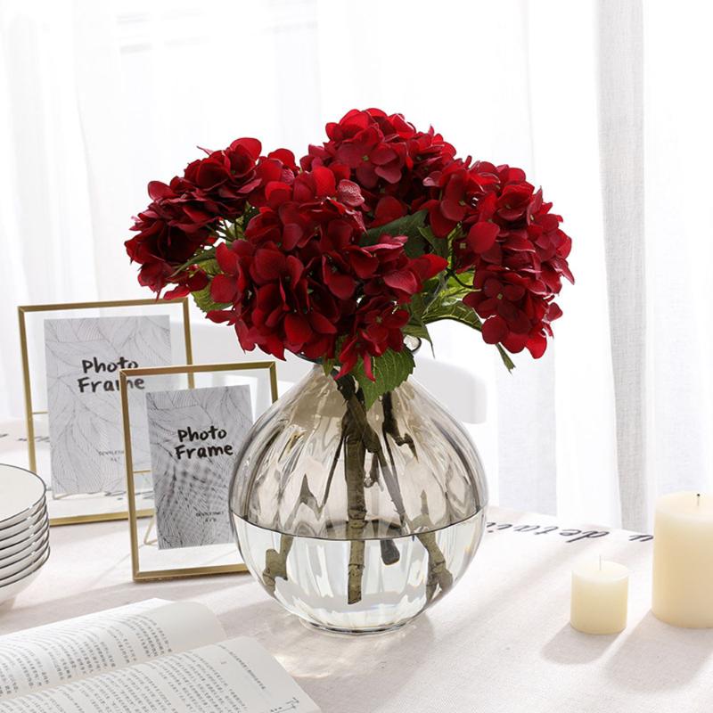 

10pcs/lot Wedding Party Decoration 40cm Real Touch Silk Cloth Red/White/Blue Hydrangea Cafe Home Art Decor Artificial Flowers