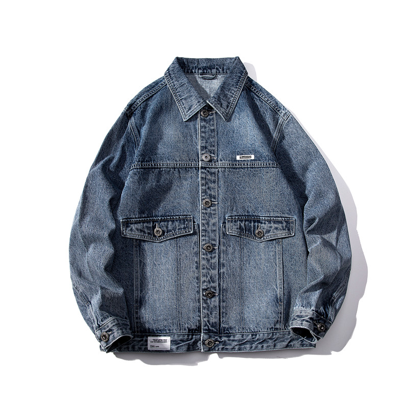 

2020 Mens Hip Hop Mens Denim Bomber Jackets Solid Color Streetwear Casual Punk Rock Jean Jacket Coats Spring Autumn Hipster Tops, Blue