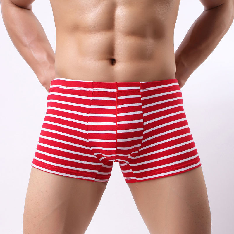 

Sexy Underwear Men Boxers Shorts Cotton Panties Man Striped Breathable U Convex Pouch Underpants cueca masculina Plus Size -XXL, Green