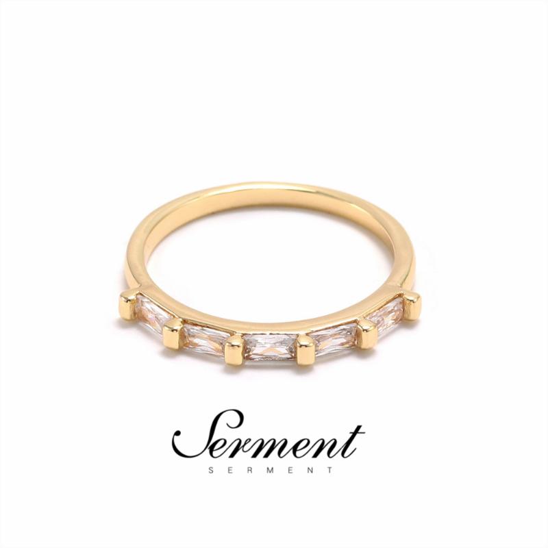

SERMENT European Simple Wedding Ring For Women Man Mini Cubic Zirconia Rose Gold Color Fashion Jewelry Finger Accessories