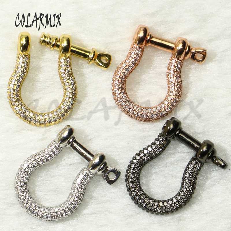 

4 Pcs Zircon clasp Accessories connector Buckle for jewelry making zircon pendant gift for lady 50715