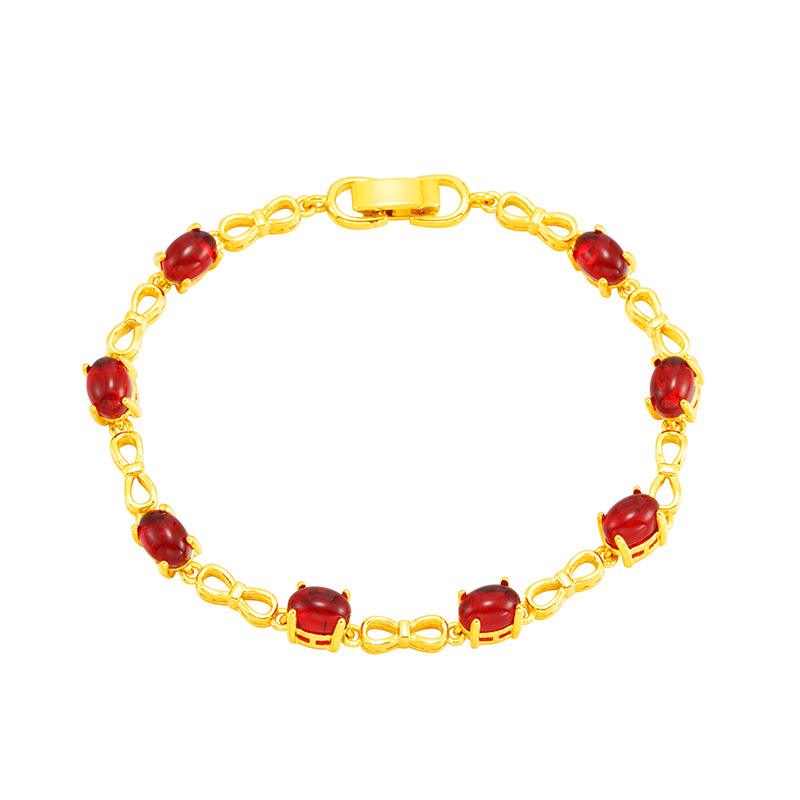 

Natural Crystal Bracelets for Women's Dubai 24k Gold Bracelets Inlaid Colored Natural Stone Bracelet Wedding Jewelry Gifts