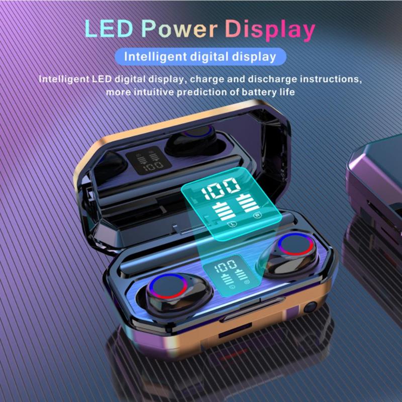 

New Wireless Headphones Touch Control LED 3500mAh Bluetooth With Microphone Sport Waterproof Headsets Earphone