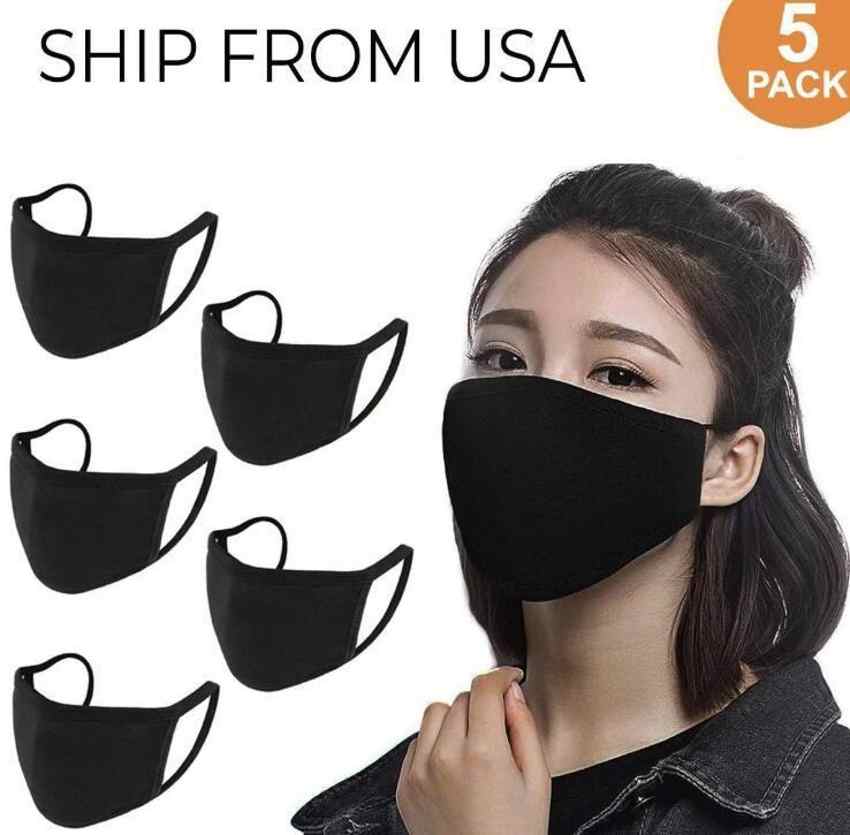 

Ship From US Designer Adjustable Anti Dust Face Mask Black Cotton for Cycling Camping Travel,100% Cotton Washable Reusable Cloth Masks