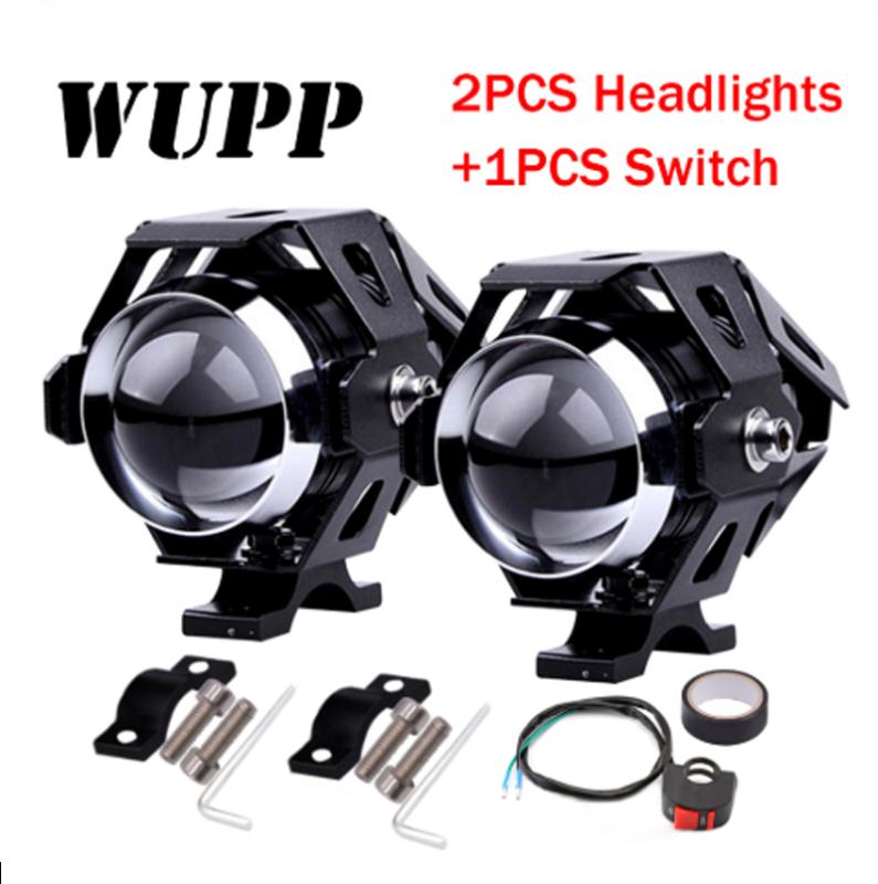 

WUPP 1PCS 125 W Motorcycle Headlight Moto led lights motorbike aluminum lamp U5 12V spotlight accessories spotlight Fog light