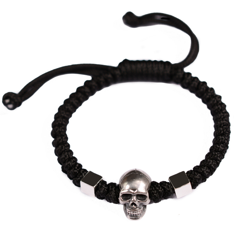 

Simple personality skull bracelet hand-knitted men's jewelry hand rope hot sale