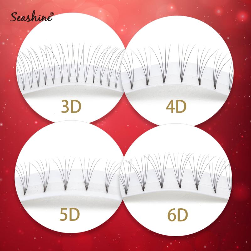 

Seashine Lashes Premade fans 12 Lines 3D-6D Pre Made Volume Fans Lashes Handmade Eye Makeup Eyelash Extension