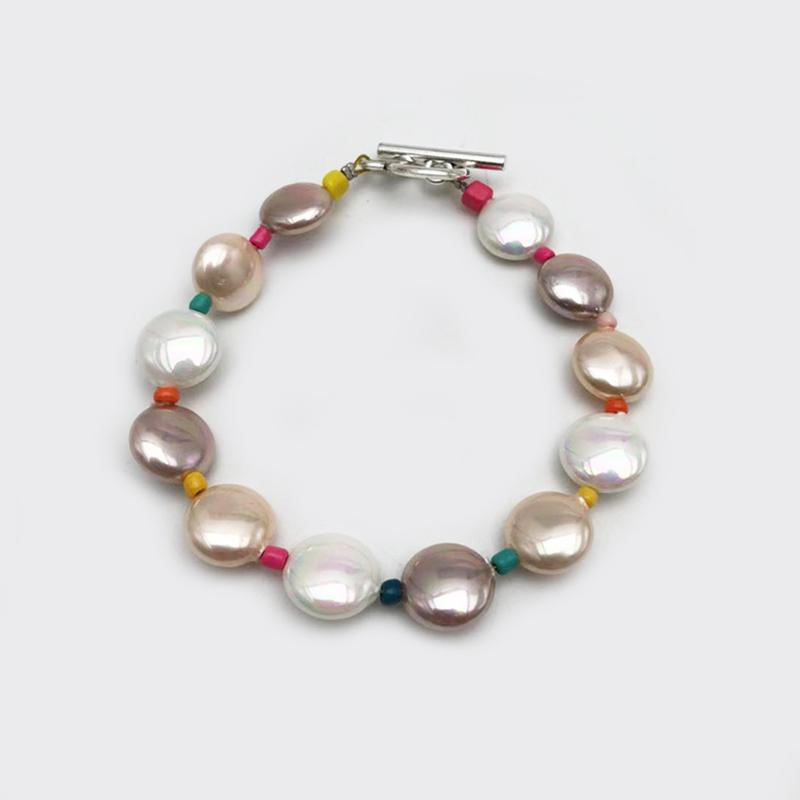 

Moloye New Original Bracelet Shell Pearl Oblateness Beads Bracelet Summer Multi-Color Bracelets Best Gift Jewelry for Women