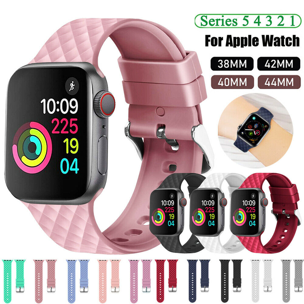 

38 40 42 44mm Silicone Sports iWatch Band Strap for Apple Watch 5 4 3 2 1 Bands