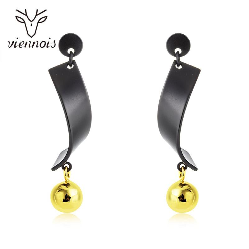 

Viennois Latest Design Shaped Drop Earring Black Earrings Personality Geometric Pendant Earrings