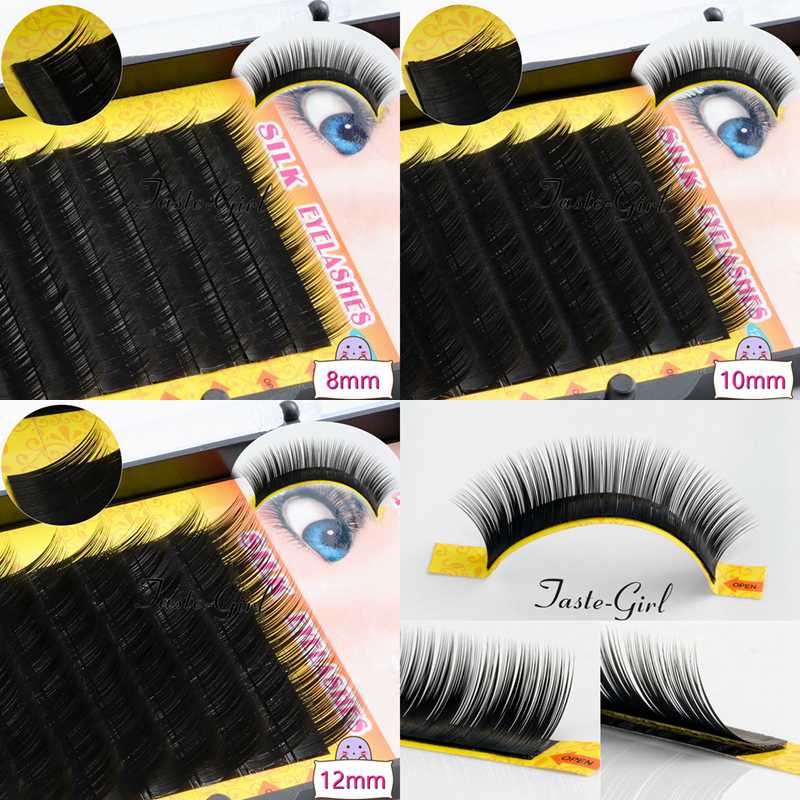 

1 box C0.10 Curl Natural Long Eyelashes Extension Cilia 8/10/12 mm Lashes Extension for Faux Mink Individual Eyelash
