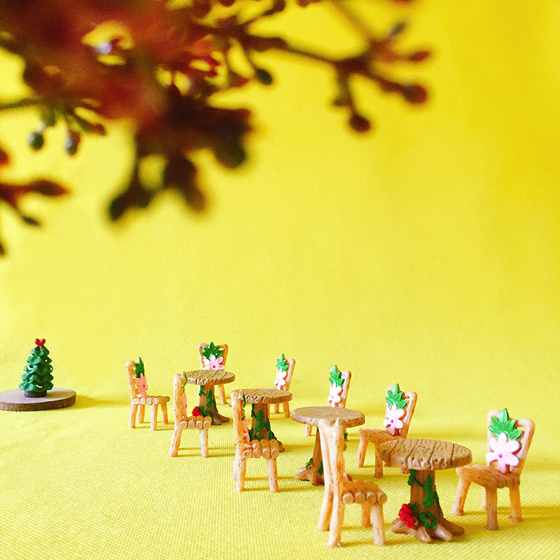 

1 table chair/fairy garden gnome/moss terrarium home decor/bonsai/bottle garden/miniatures gnome/crafts supplies/toy/model