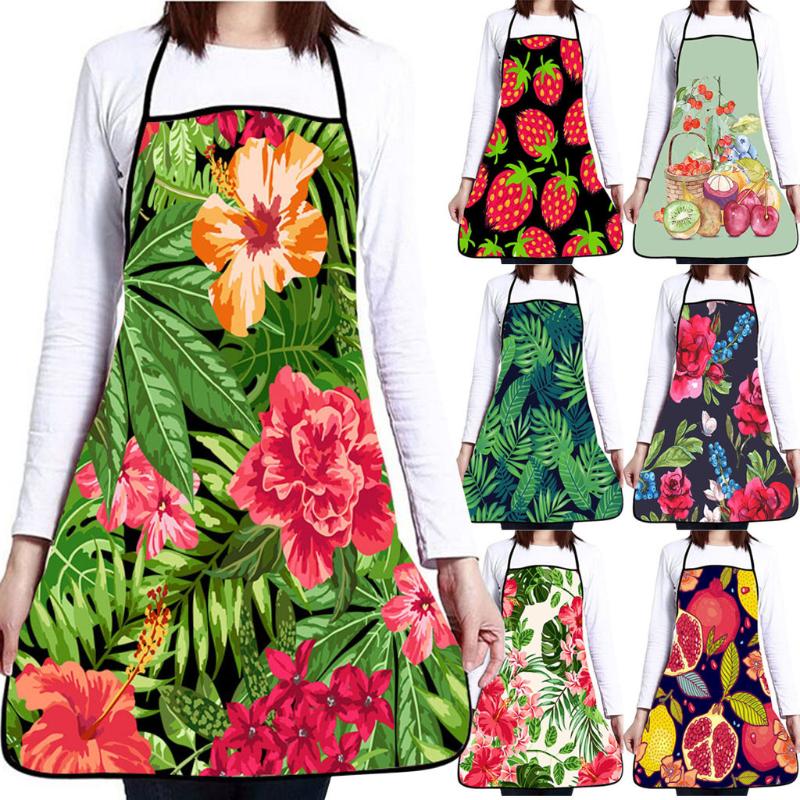 

Aprons Women Men Girls Kitchen Apron Dress Restaurant Home For Pocket Cooking Print Bib Dining Room Barbecue