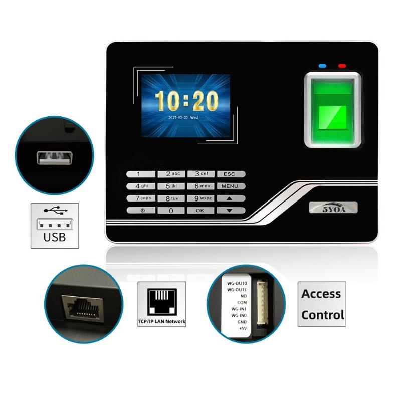 

Attendance System Fingerprint TCPIP USB Password Access Control Office Time Clock Employee Recorder Device Biometric Machine