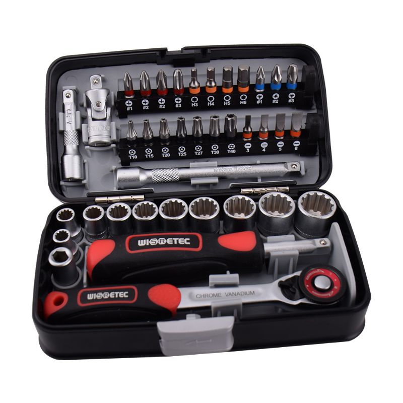

38pcs Mini Ratchet Wrench Set 1/4" Socket Hex Head Screwdriver Slot Bit Bike Repair Handle Tools