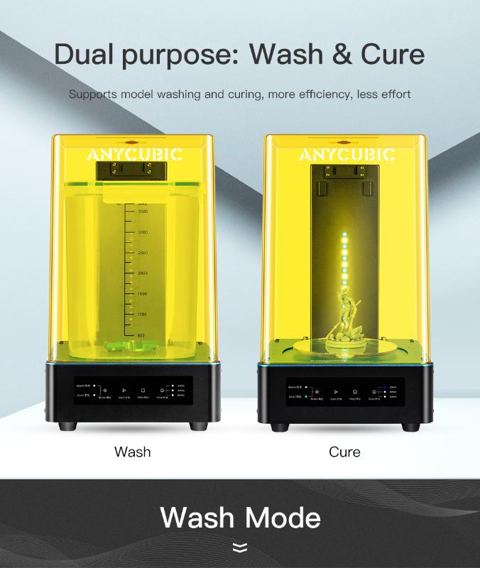 

Anycubic Wash and Cure 3D Printer dual purpose Machine 2-in-1 UV esin curing Anycubic Photon S 3d printer cure models