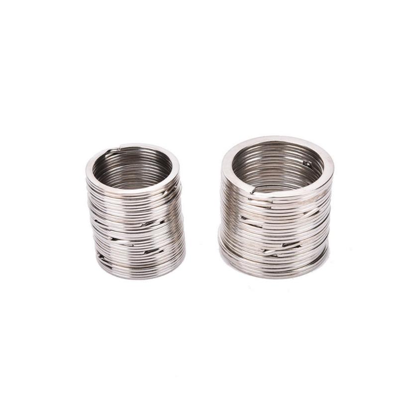 

New 100 Pcs/Set Silvery Key Chains Stainless Alloy Circle DIY 25mm Keyrings Jewelry Keychain Key Ring Hot