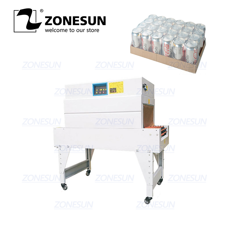 

ZONESUN Heat Shrink Film Wrapping Machine Packaging Cosmetics Book CD Cookie Card Packing Machine