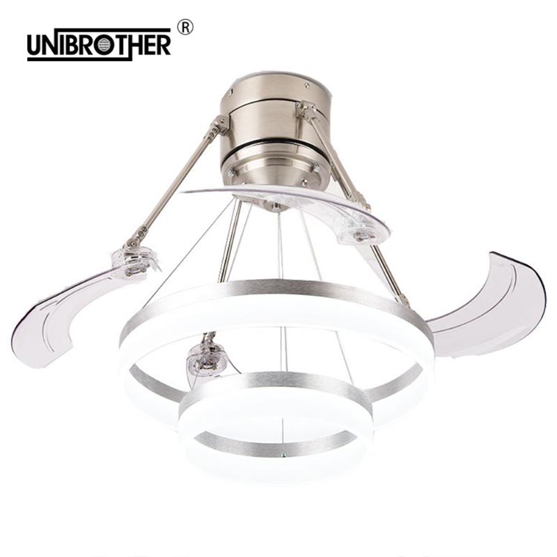 

modern Ceiling fan lamp fans with lights ring lamps invisible leaves 48 inch 48w creative Simple Living Dining Room