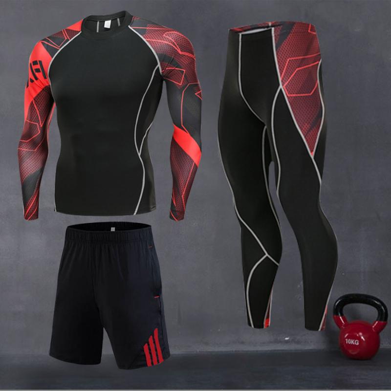 

Men' Compression Sportswear Suits Gym Tights Training Clothes Workout Jogging Sports Set Running Rashguard Tracksuit For Men, Shorts