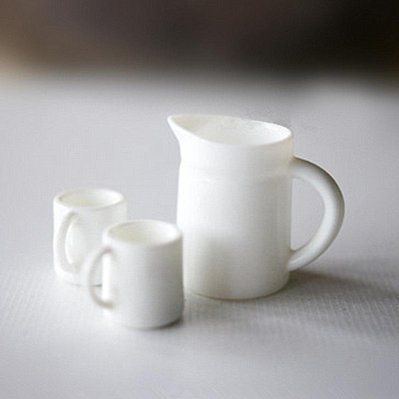 

Tanduzi Supper Kawaii Plastic White Mini Coffee Cup Set 1:12 Dollhouse Miniature Kitchenware Accessories