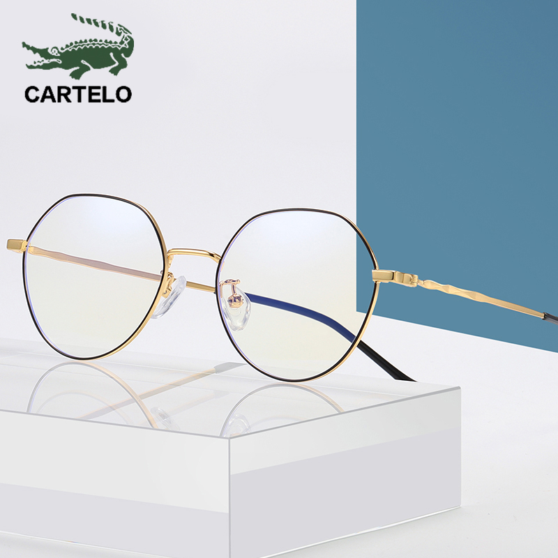 

CARTELO Phone Glasses Radiation Light Men's Flat Mirror Computer Glasses Anti Blue Ray Clear Black Mobile