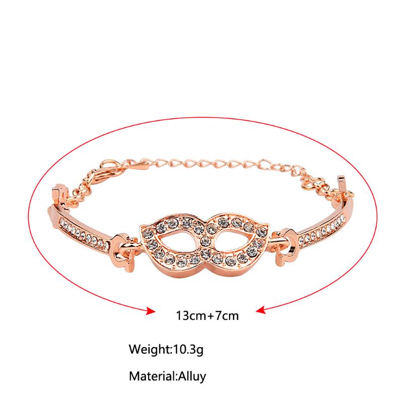 

New Design Women Crystal Mask Bracelet Bangle Love Valentine's Day Wedding Bridal Bracelet Jewelry Valentine's Gift Delicate