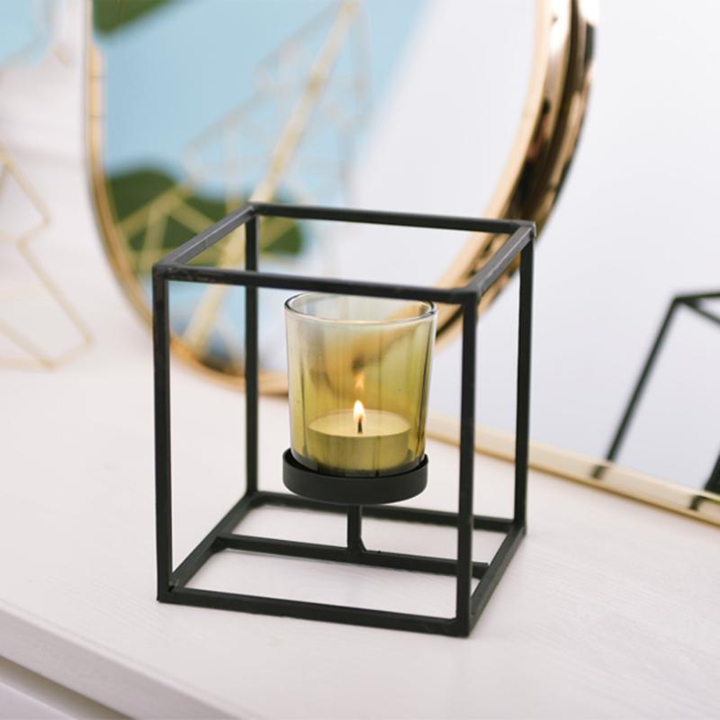 

Home Decorative Candles Wedding Decoration Geometric Centerpieces Metal Lantern Stainless Steel Decor Candelabros Ferforje W