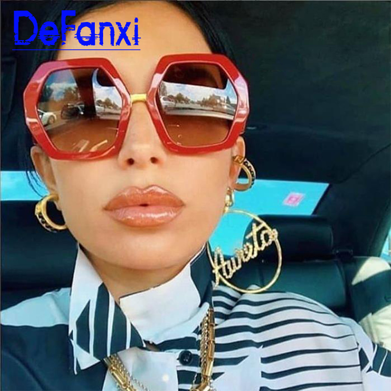 

Red Oversized Square Women's Sunglasses Luxury Designer Big Frame Fashion Shades Glasses UV400 Summer protection