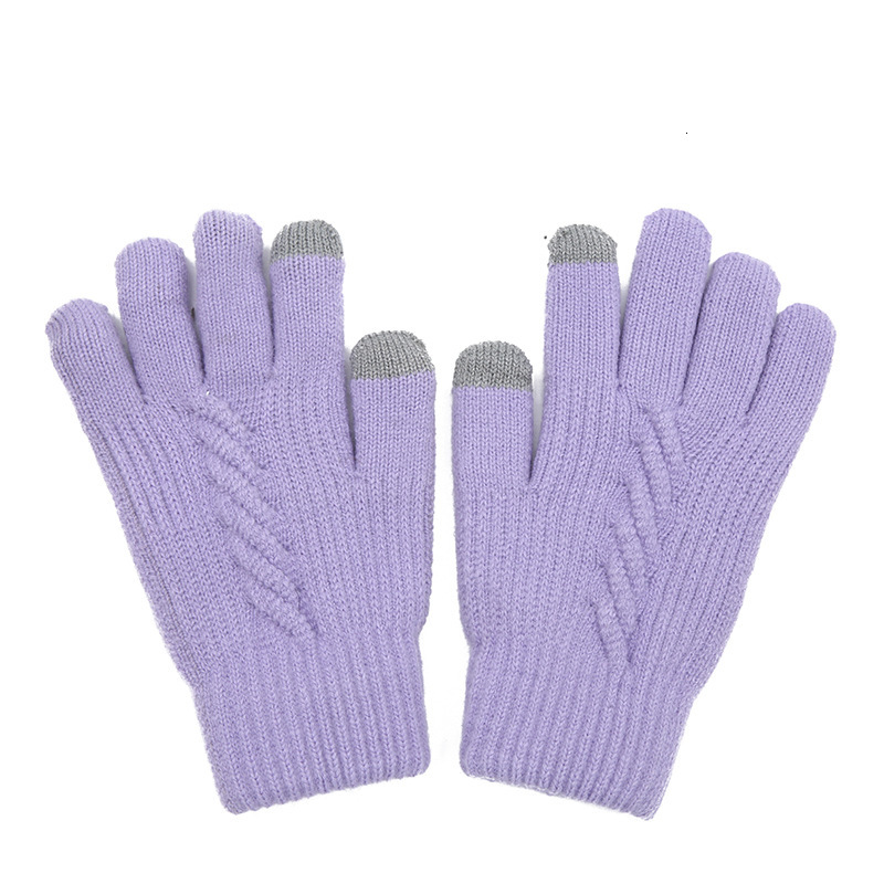

Winter Fashion Woman Gloves Knitted Warm Gloves Double Thick Touch Warm