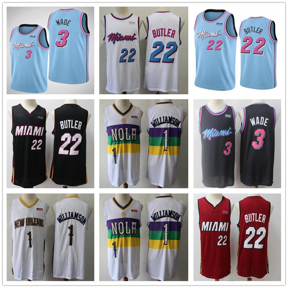 

Men Dwayne 3 Wade Jersey Jimmy 22 Butler stitched jerseys Zion 1 Williamson jerseys, Colour 11