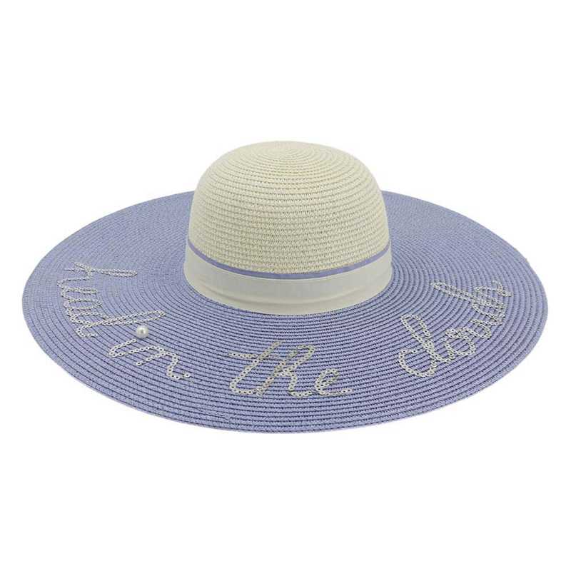 

WZCX 2020 Fashion New Korean Version Letter Wide Brim Beach Hat Casual Tide Summer Contrast Color Women'S Hat Straw, Picture color