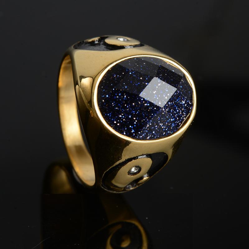 

FntYcm Tai Chi Spinner Tiger eye stone Mantra Ring Rotatable Men Stainless Steel Rings Anillos Bague Homme Anel Masculino