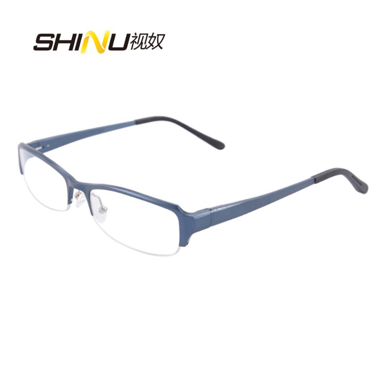 

Hot Sale Half Rim Metal Eyeglasses Women Men Anti Blue Rays Reading Glasses CR39 Resin Lens Far Sighted Eyewear 1058