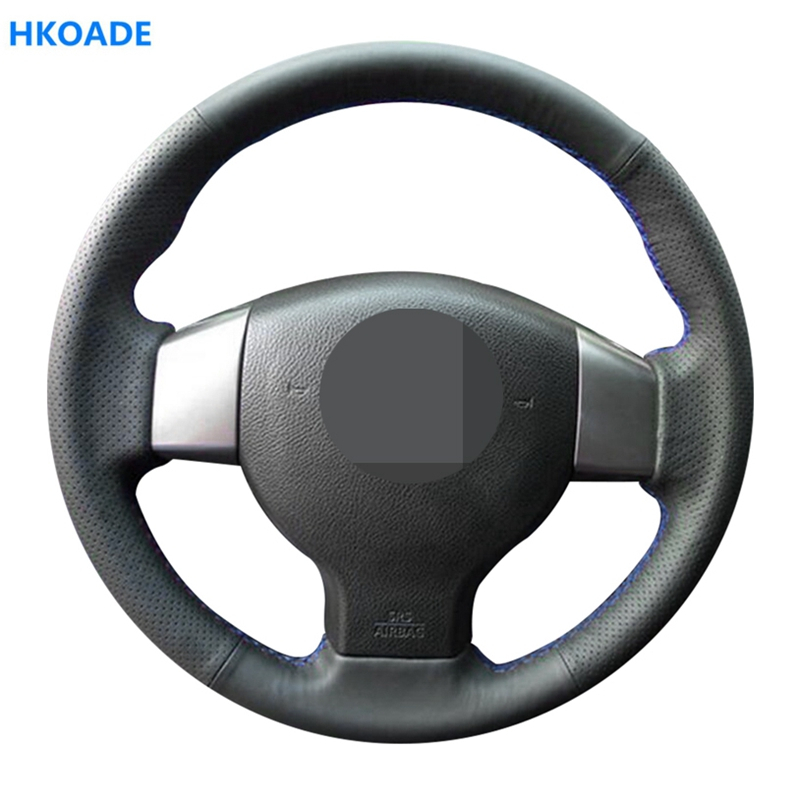 

DIY Black Hige Soft Artificial Leather Car Steering Wheel Covers for Tiida 2004-2010 Versa 2007-2011 Sylphy 2006-2011