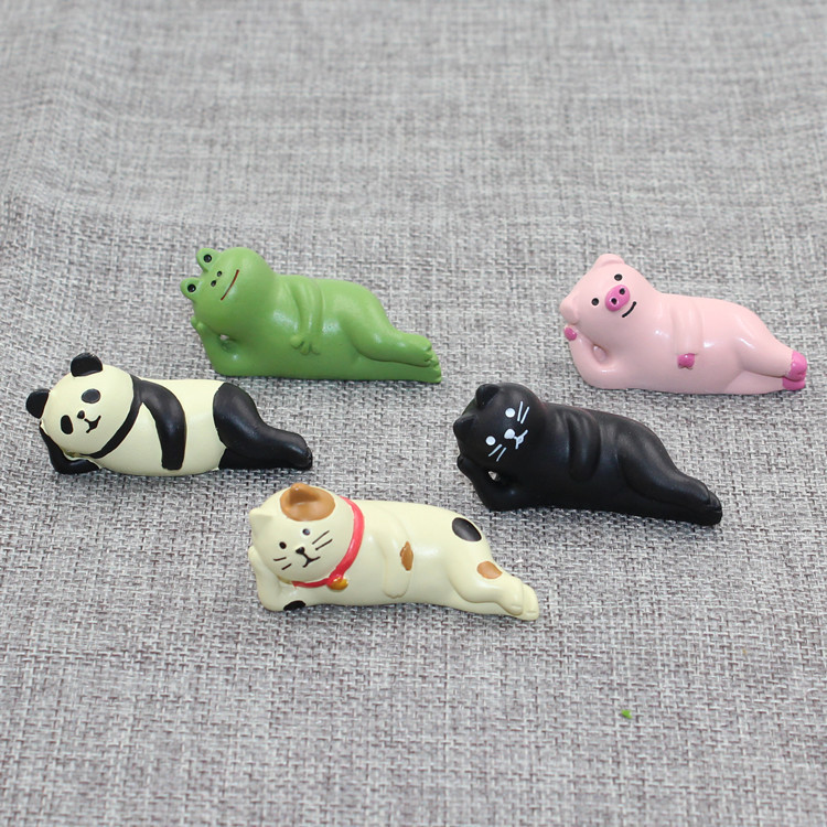 

Sleeping Decole Cat Pig Panda Frog Miniature Figurine Craft Home decoration fairy garden animal statue Toy Figurine