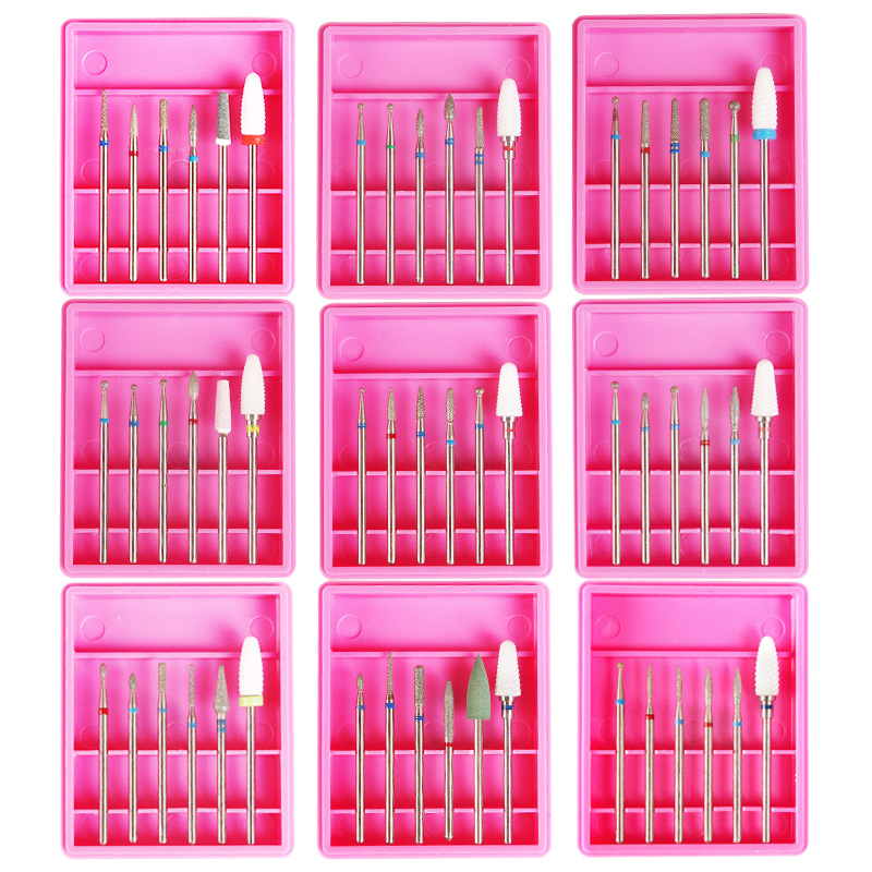 

CYSHMILY 6Pcs/set Milling Cutter Ceramic Nail Drill Bits For UV Gel Polish Remove Drill Machine Pedicure Nails Manicure Tools