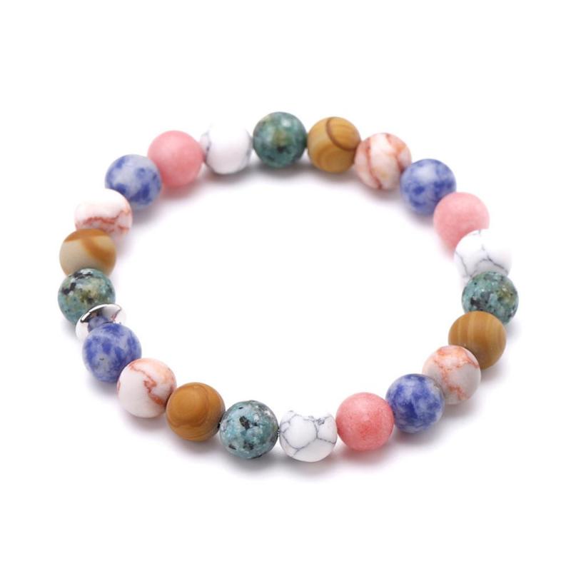 

6pcs Natural frosted stone bracelet is like water lotus water immersion more colorful Amulet meditation for Jewelry Making Free