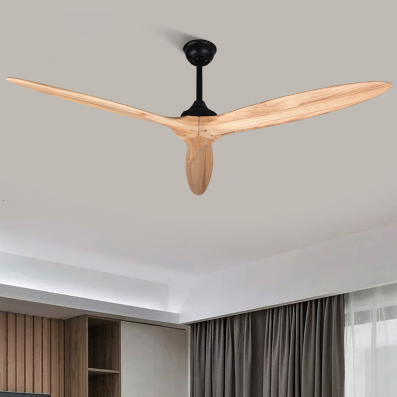 

Modern Solid Wood Ceiling Fan no Lamp Ceiling Fans with Remote Control Ventilador De Teto DC 220v