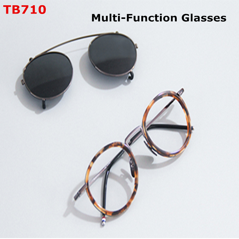 

TOM Brand TB710 Retro Men/Women Fashion Oval Tortoise Shell With Myopia Glasses Frame Polarizing Clip Sunglasses